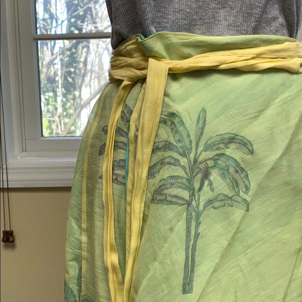 🌴 Muriel Brandolini Palm Print Wrap Skirr